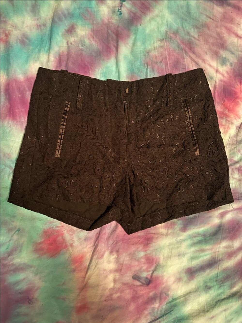 Staccato Black Lace Shorts